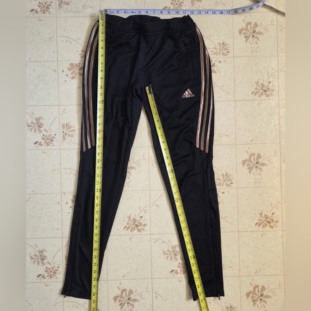 Adidas Black Joggers with Gold Stripes - Picture 4 of 7